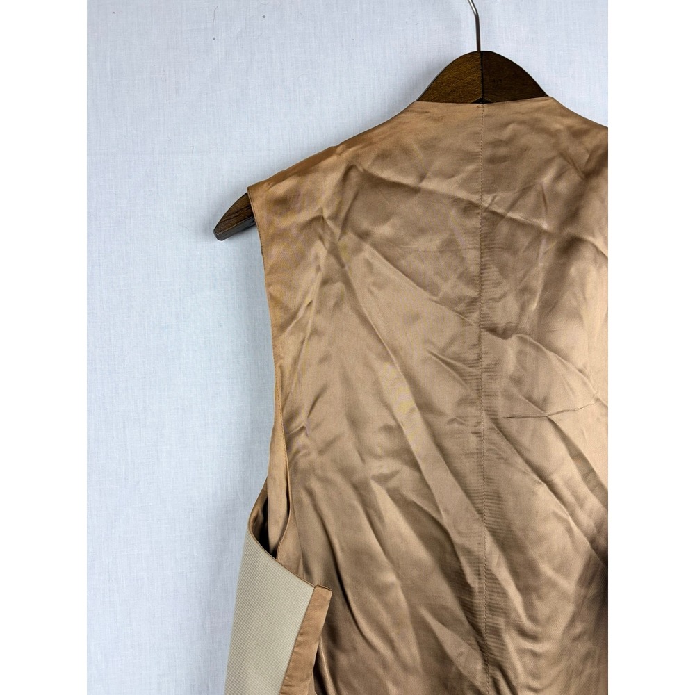 Frederick‎ Theak Mens Tan Formal Waistcoat Vest Made in England Gold Buttons XXL - Picture 8 of 15